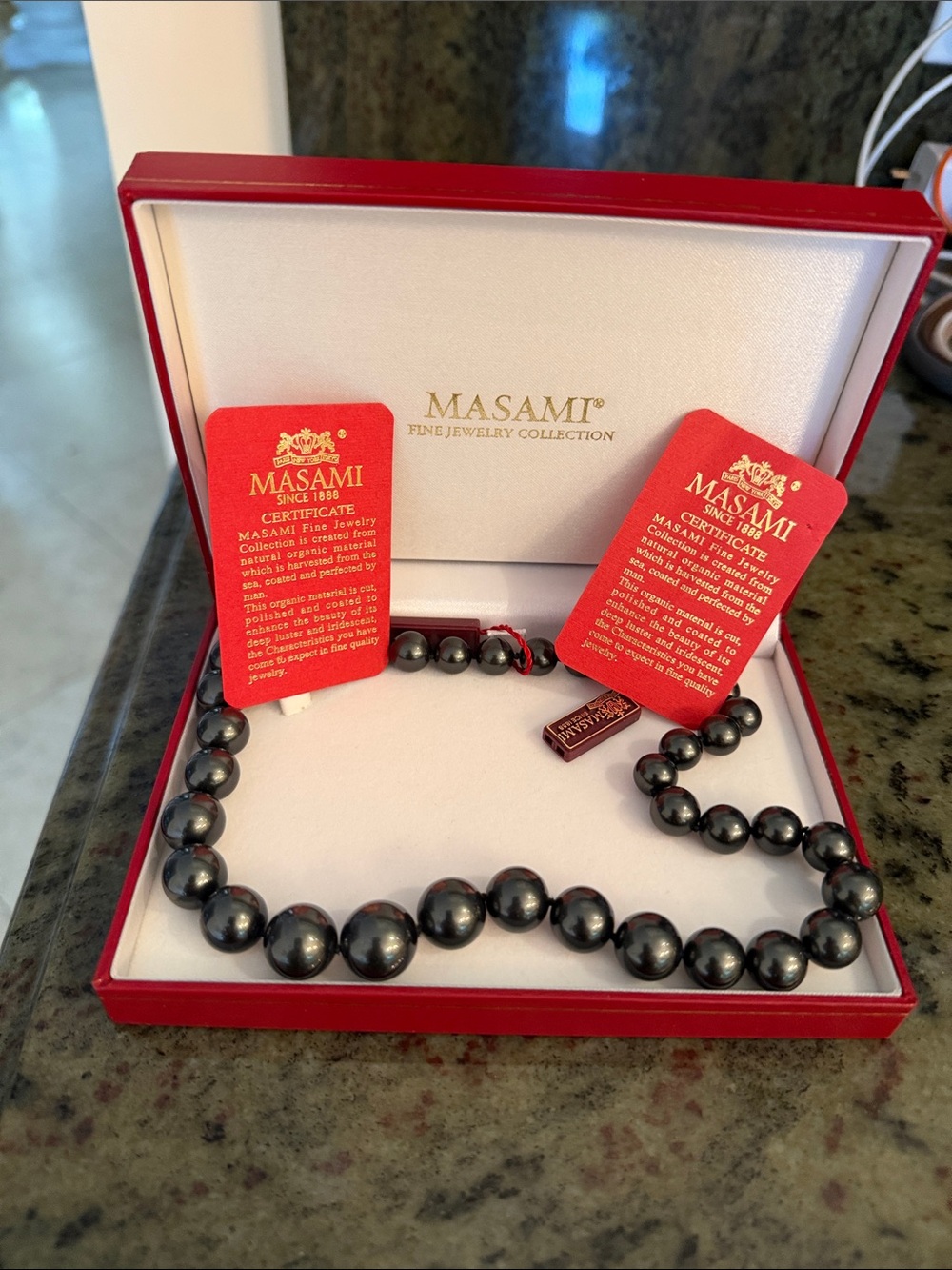 Masami Black Pearl Beaded Necklace for Women